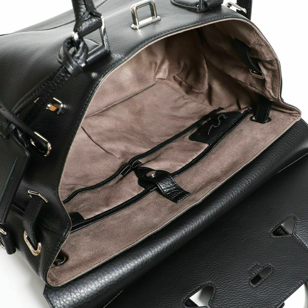 ペッレモルビダMB026A-フラップボストンバッグ(Mサイズ)ブラック MB026A-フラップボストンバッグ(Mサイズ) | PELLE MORBIDA ペッレ モルビダ