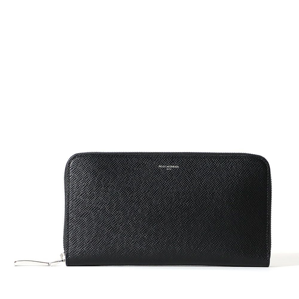 ラウンドジップウォレット（ブラックの正面）