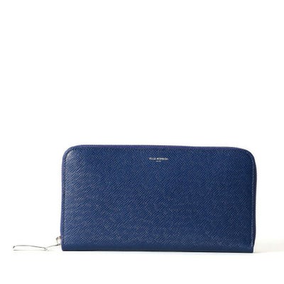 ラウンドジップウォレット（ネイビーの正面）