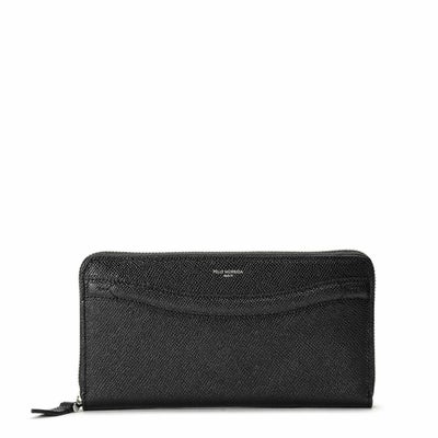 ラウンドジップウォレット（ネイビーの正面）