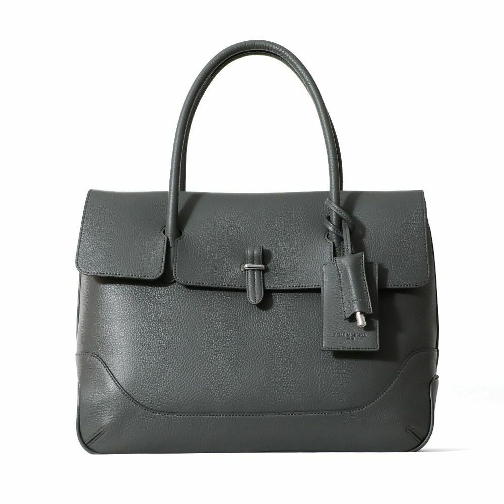 フラップトートバッグバッグ（チャコールグレーの正面）