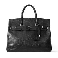 フラップボストンバッグ(ブラックの正面)