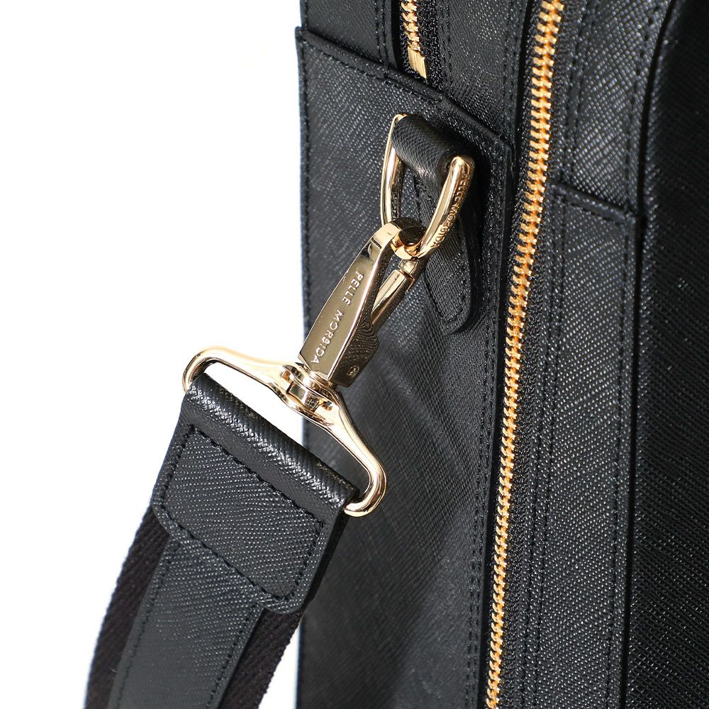 CA014A-ブリーフバッグ(2室タイプ) BLACK | PELLE MORBIDA ペッレ モルビダ