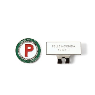 マグネットマーカーの正面（ホワイト×グリーン）