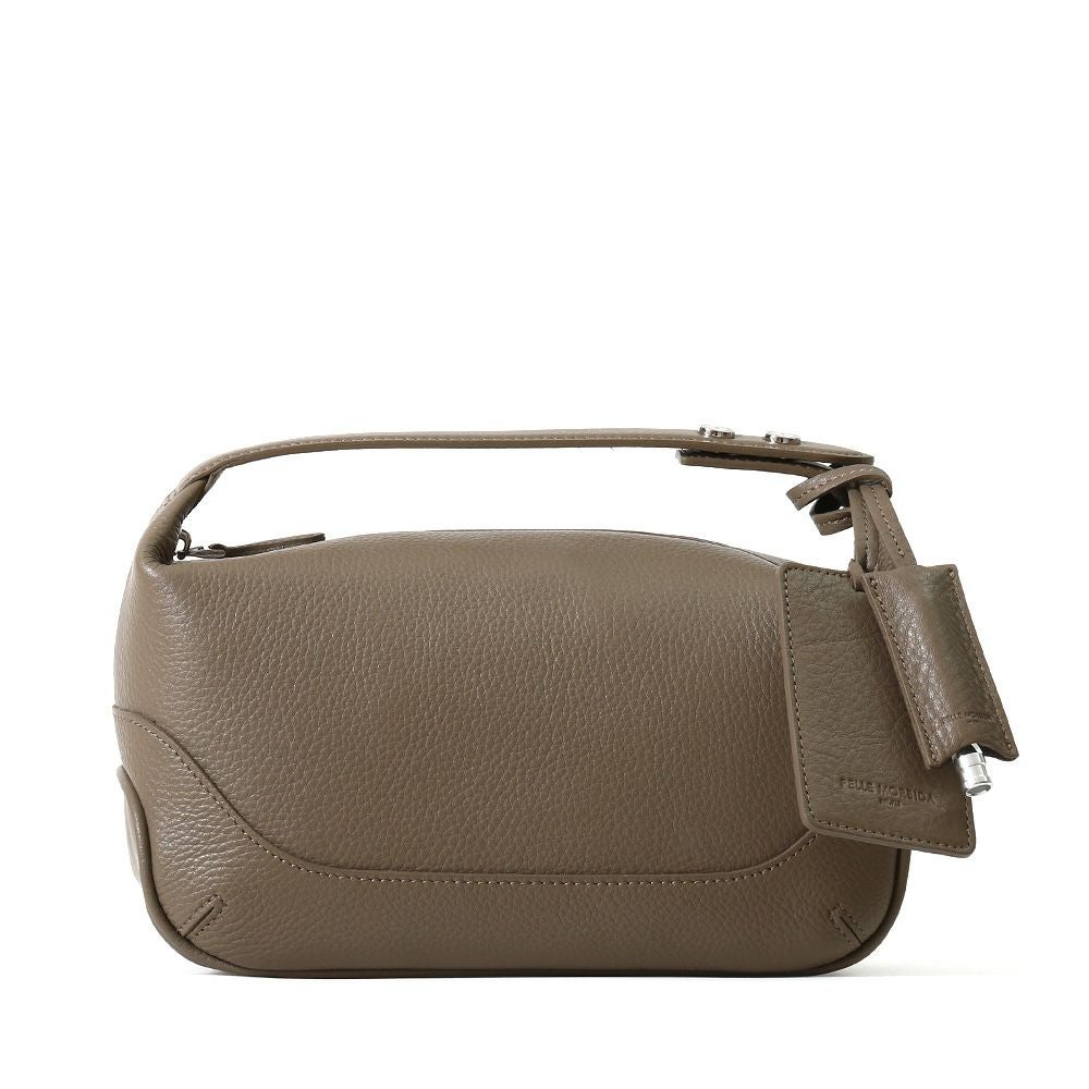 ハンドルバッグの正面（グレージュ）