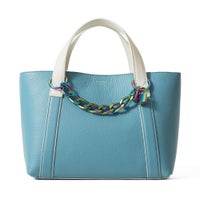 トートバッグの正面（サックス）