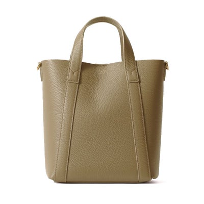 ミニトートバッグの正面（グレージュ）