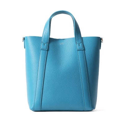 ミニトートバッグの正面（サックス）