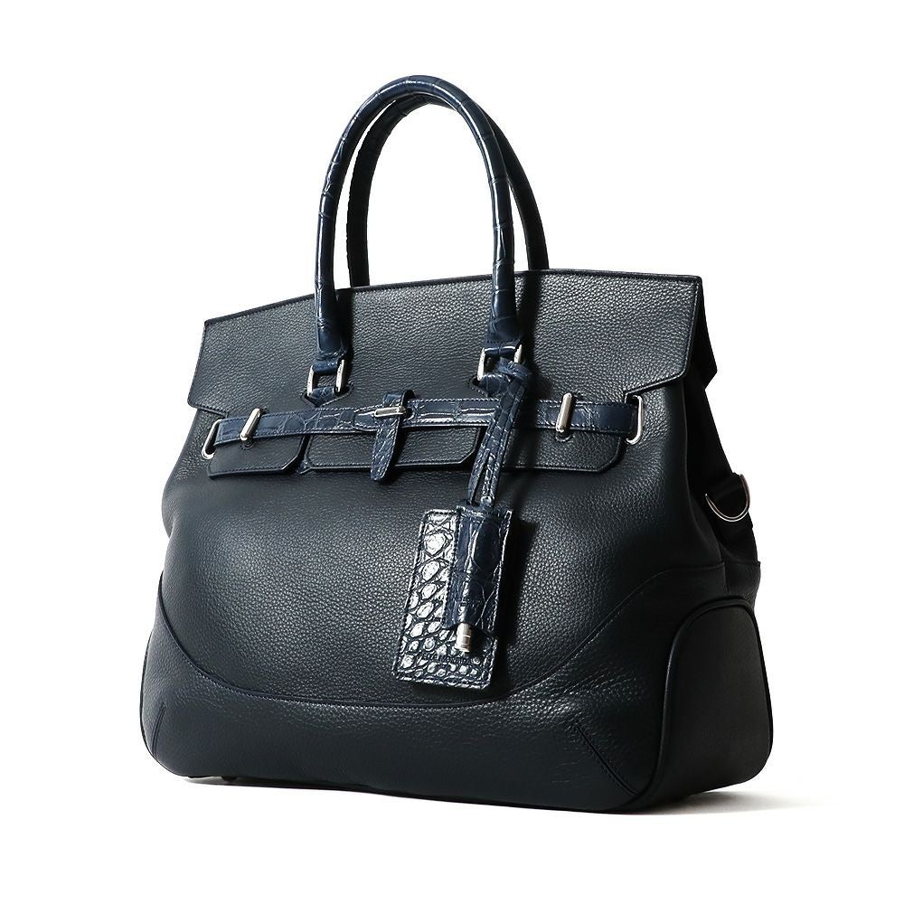 ○★新品未使用　PELLE MORBIDA　フラップボストンバッグ　サックス PELLE MORBIDA＜ペッレ モルビダ＞フラップボストンバッグ（2237486