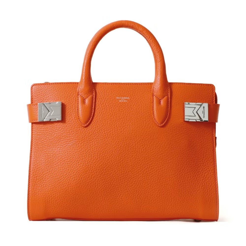 ミニボストンバッグの正面（オレンジ）