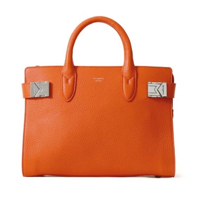 ミニボストンバッグの正面（オレンジ）