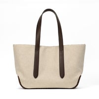 トートバッグの正面（ブラウンレッド）