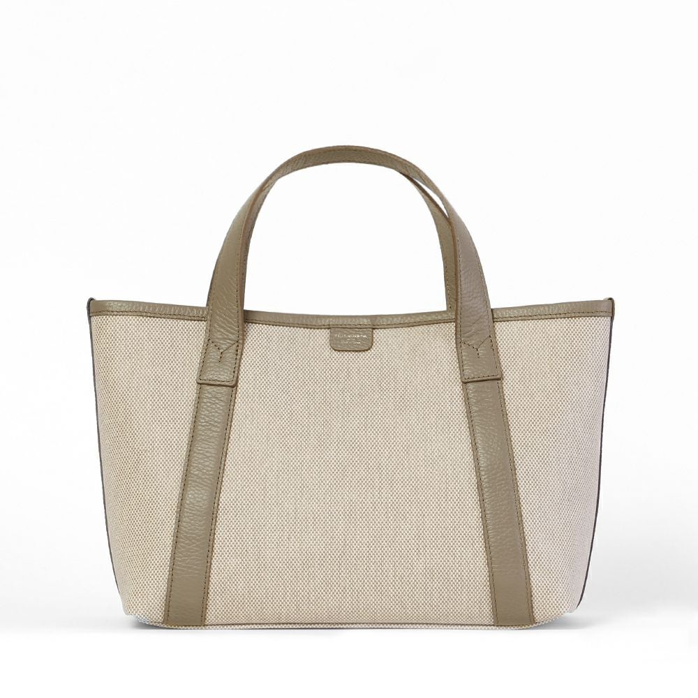 トートバッグの正面（グレージュ）