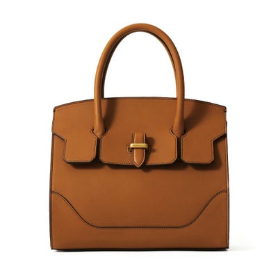 ミニボストンバッグの正面（ブラウン）