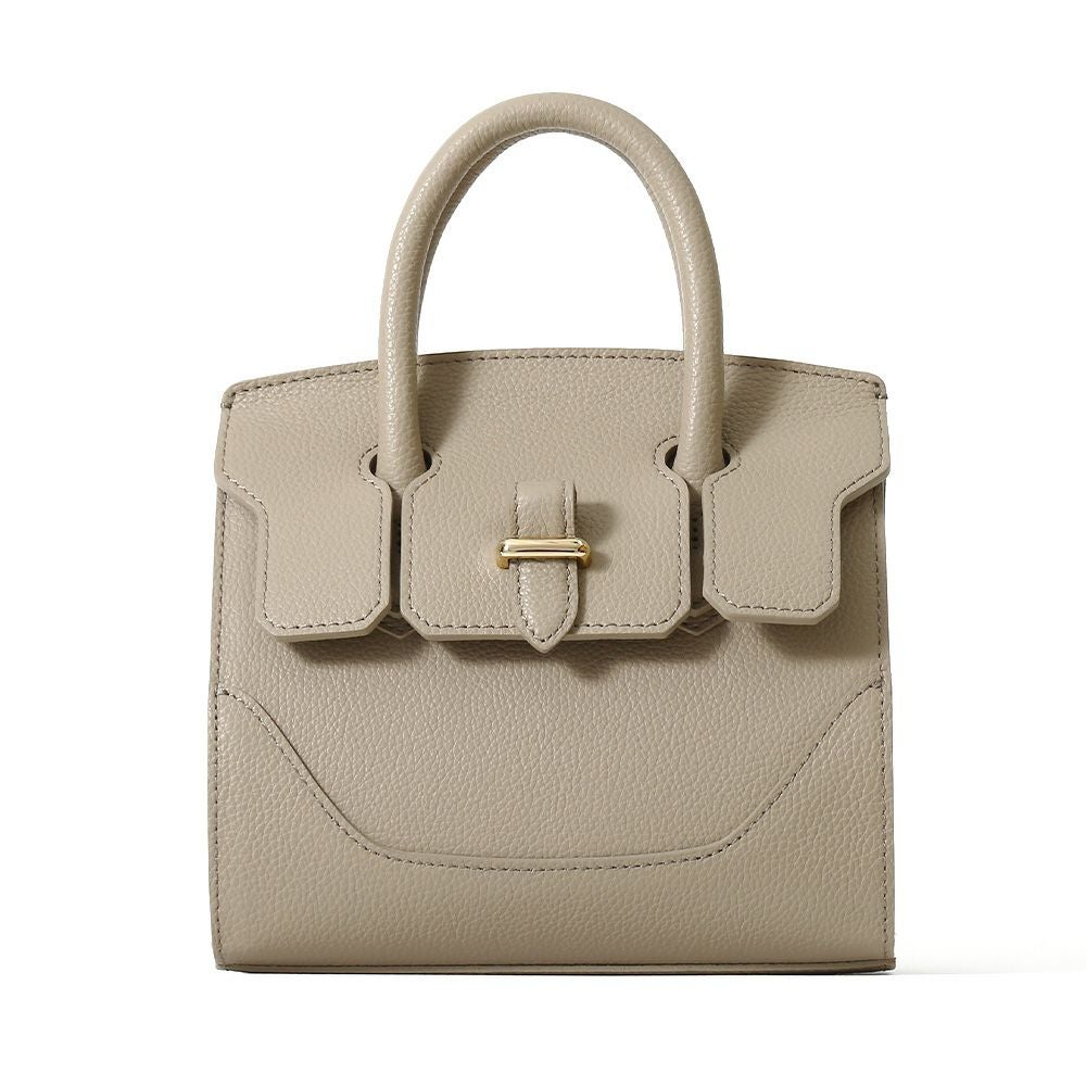 ミニボストンバッグの正面（トープ）