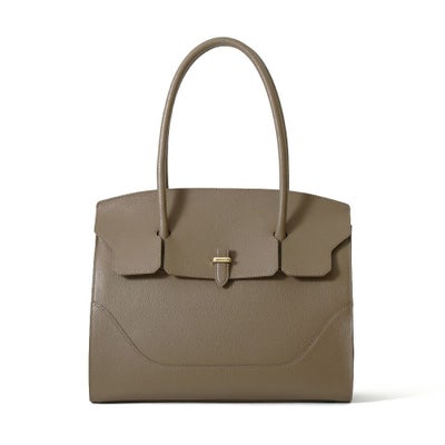 ボストンバッグの正面(グレージュ)