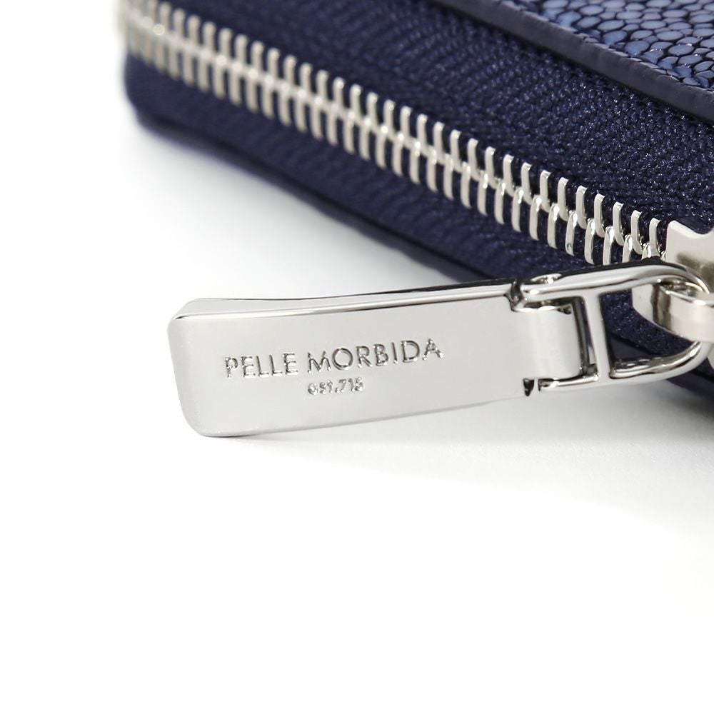 未使用級✨️PELLE MORBIDA ミニウォレット　L字ファスナー　ネイビー SR005-ミニウォレット | PELLE MORBIDA ペッレ モルビダ