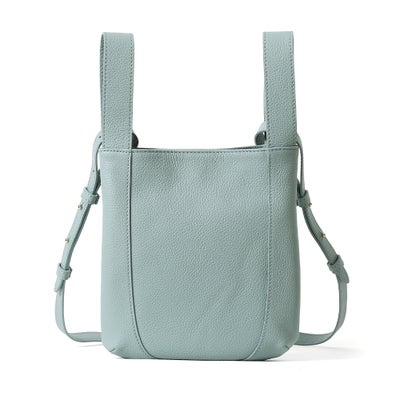 スリムショルダーバッグの正面（ペールブルー）