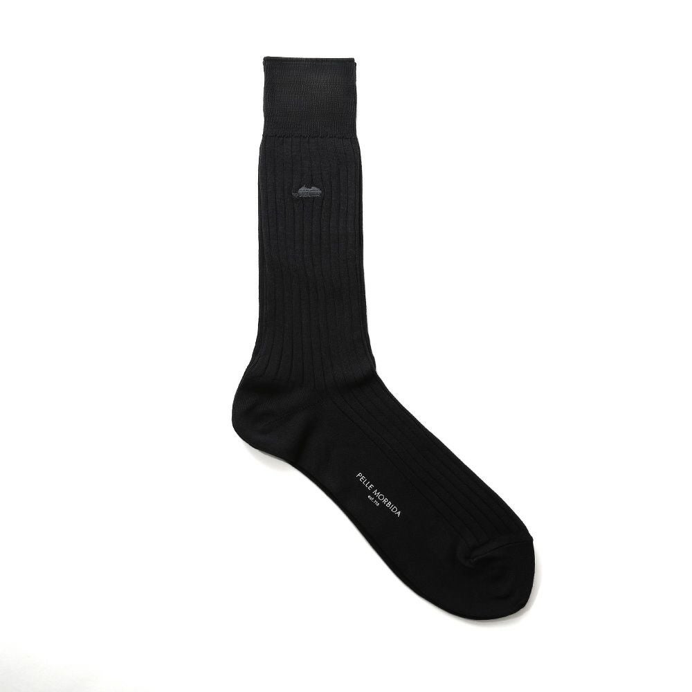 靴下の正面（チャコールグレー）