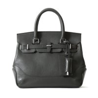 フラップボストンバッグ(Sサイズ)の正面（チャコールグレー）